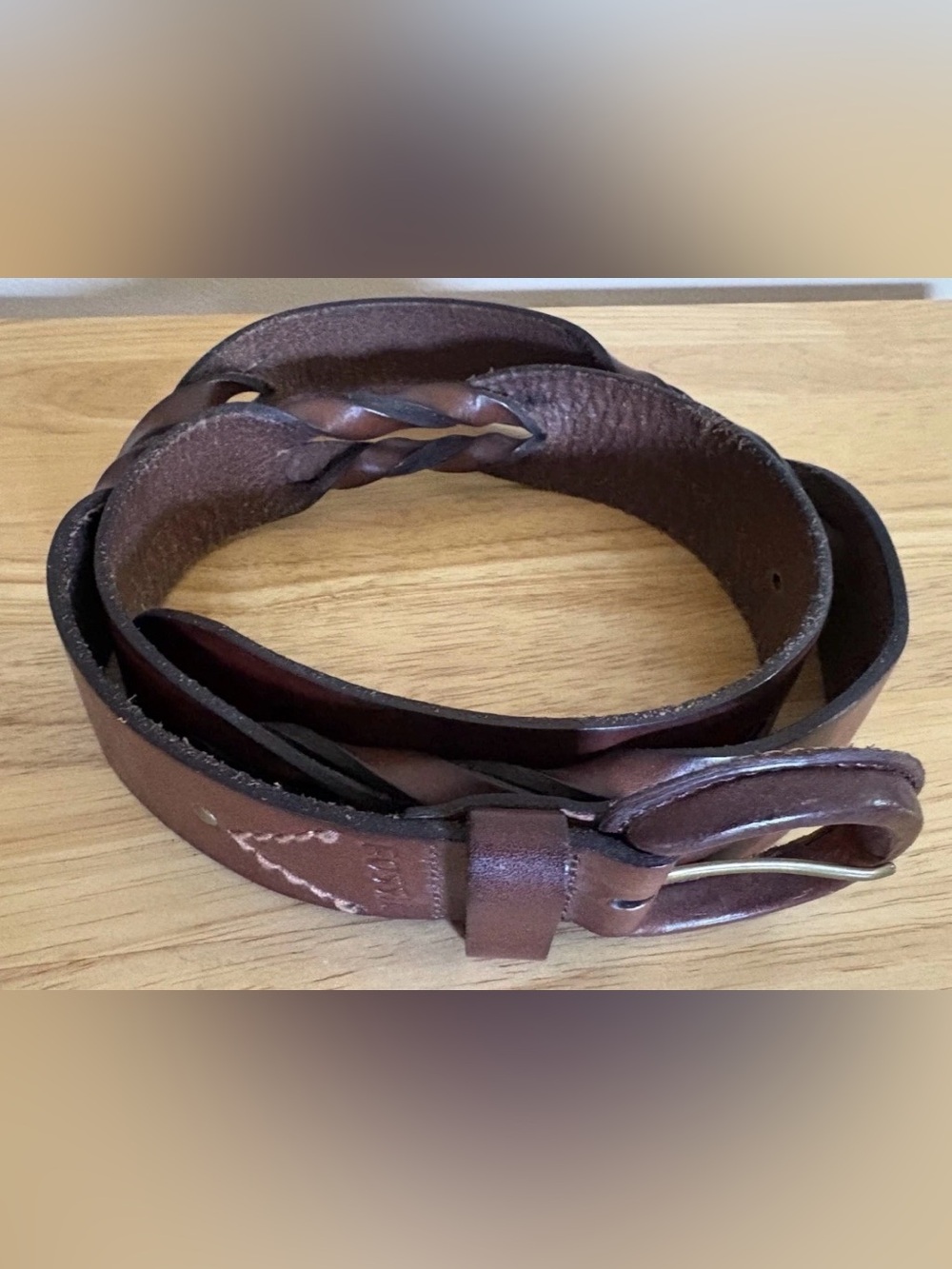Fossil Brown Braided Leather Belt - WoMen